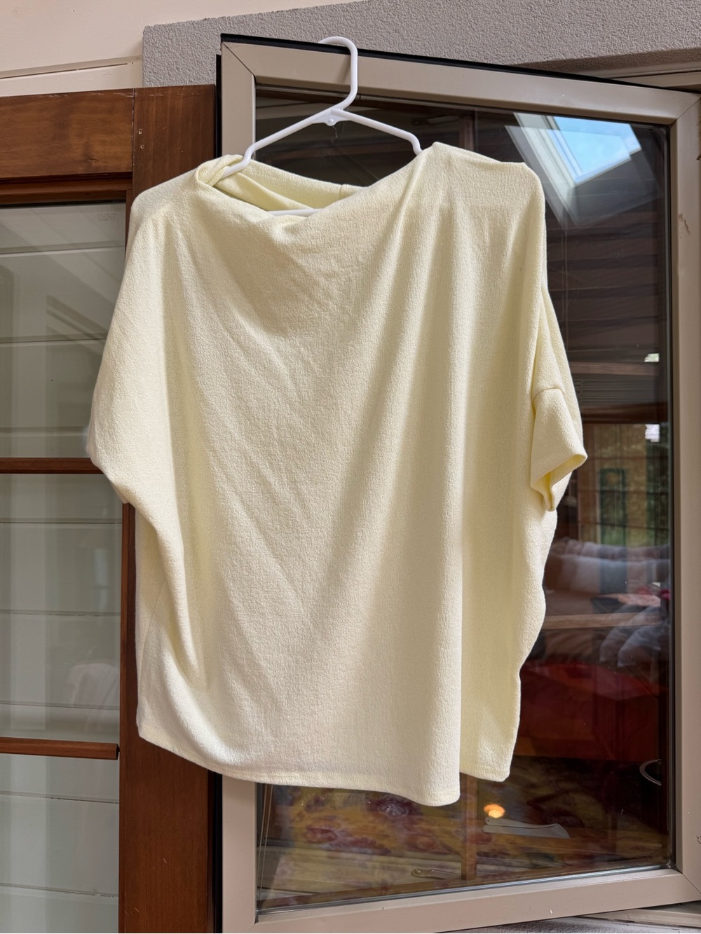 Light Cream Dolman Sleeve Draped Blouse
